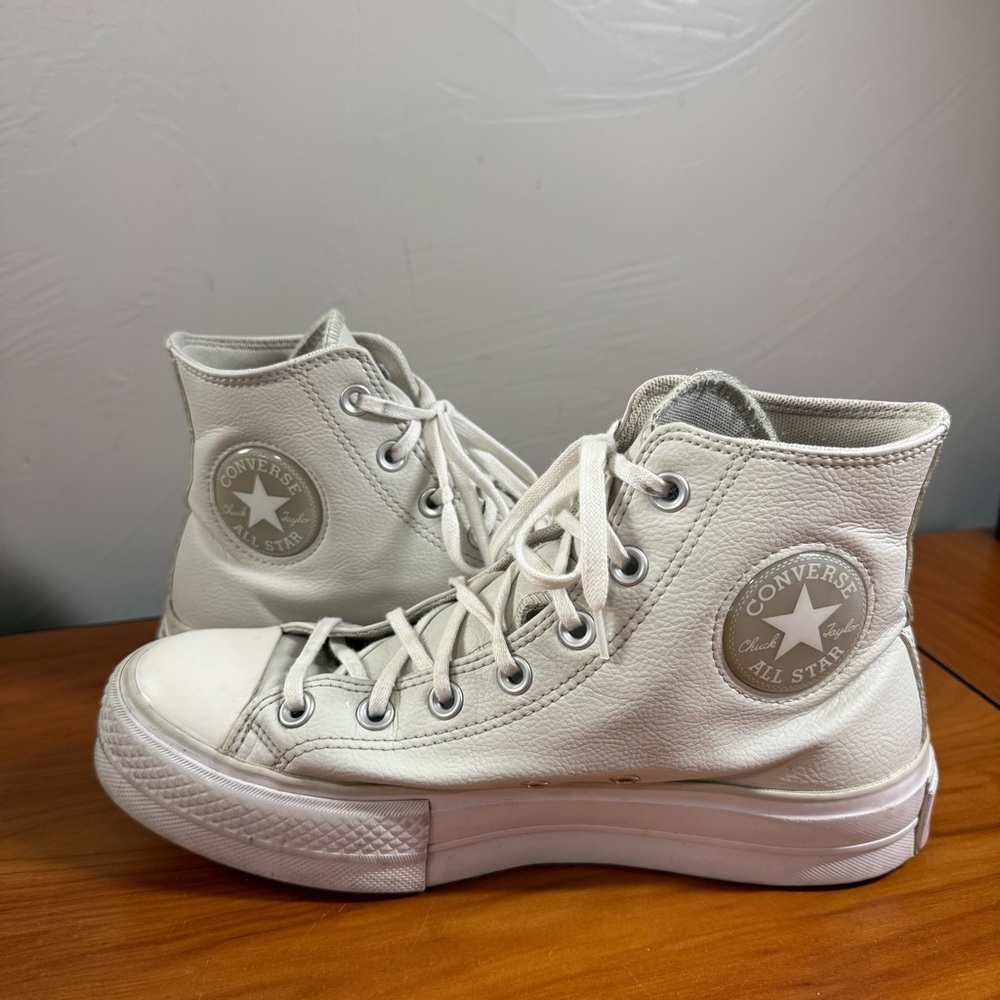 Converse Chuck Taylor All Star High Lift Platform Sneaker Shoe‎ Off White W9